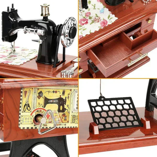 Fröhliches Neujahr! 50% auf alles 🎊⏰Mini-Nähmaschine aus Holz – Klassische Spieluhr mit zeitlosem Design 🎵 🪡
