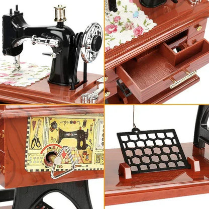Fröhliches Neujahr! 50% auf alles 🎊⏰Mini-Nähmaschine aus Holz – Klassische Spieluhr mit zeitlosem Design 🎵 🪡