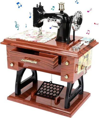 Fröhliches Neujahr! 50% auf alles 🎊⏰Mini-Nähmaschine aus Holz – Klassische Spieluhr mit zeitlosem Design 🎵 🪡