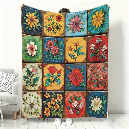 🌸 Kuschelige Flanelldecke mit Blumenmuster – Ultraweich & dekorativ für Ihr Zuhause!
