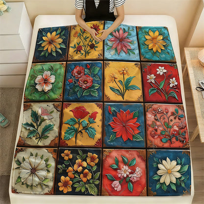 🌸 Kuschelige Flanelldecke mit Blumenmuster – Ultraweich & dekorativ für Ihr Zuhause!