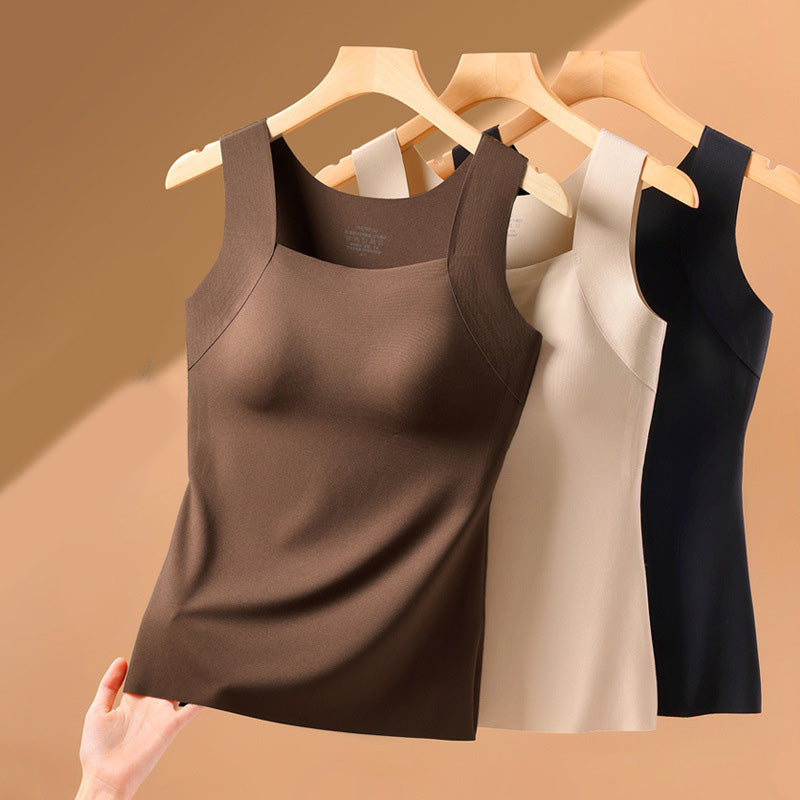 🎁Weihnachtsverkauf 50 % Rabatt Damen Thermo-Tanktop mit U-Ausschnitt und integriertem BH