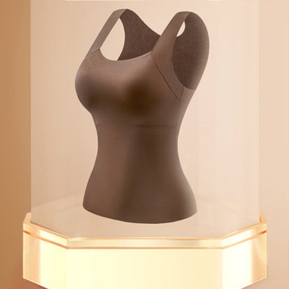 🎁Weihnachtsverkauf 50 % Rabatt Damen Thermo-Tanktop mit U-Ausschnitt und integriertem BH