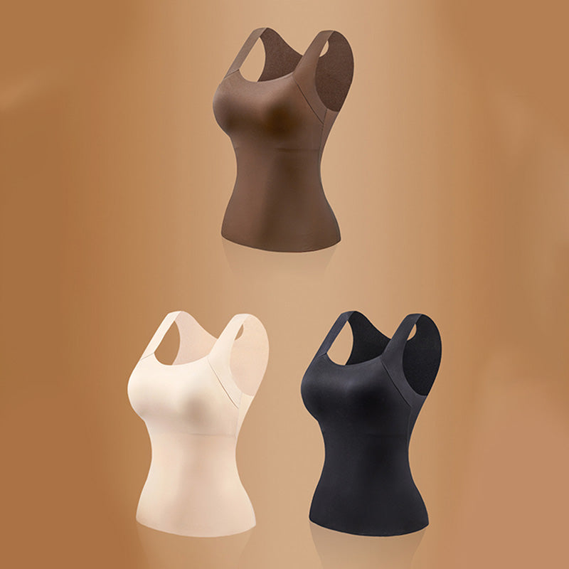 🎁Weihnachtsverkauf 50 % Rabatt Damen Thermo-Tanktop mit U-Ausschnitt und integriertem BH
