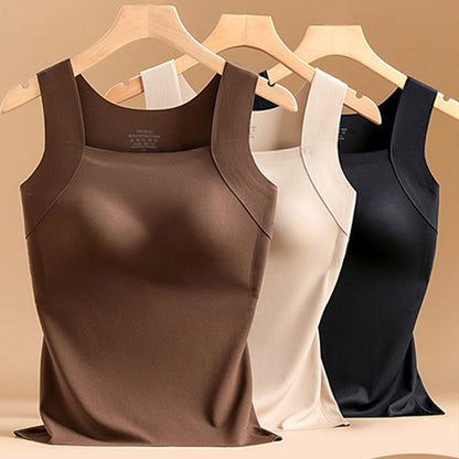 🎁Weihnachtsverkauf 50 % Rabatt Damen Thermo-Tanktop mit U-Ausschnitt und integriertem BH