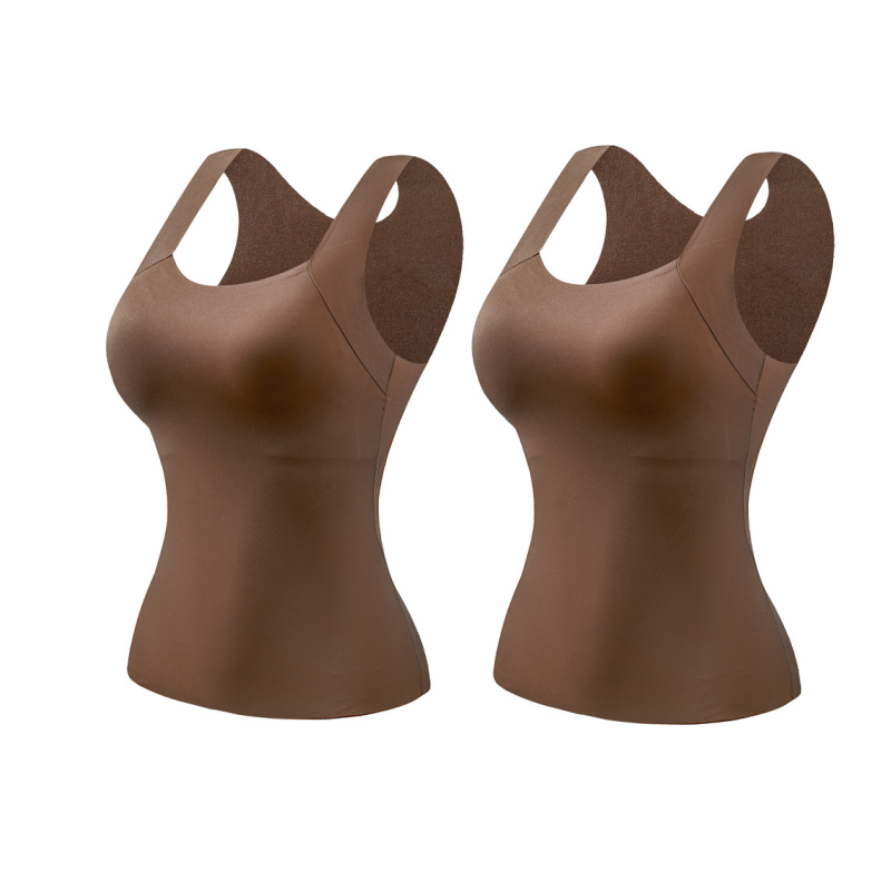 🎁Weihnachtsverkauf 50 % Rabatt Damen Thermo-Tanktop mit U-Ausschnitt und integriertem BH