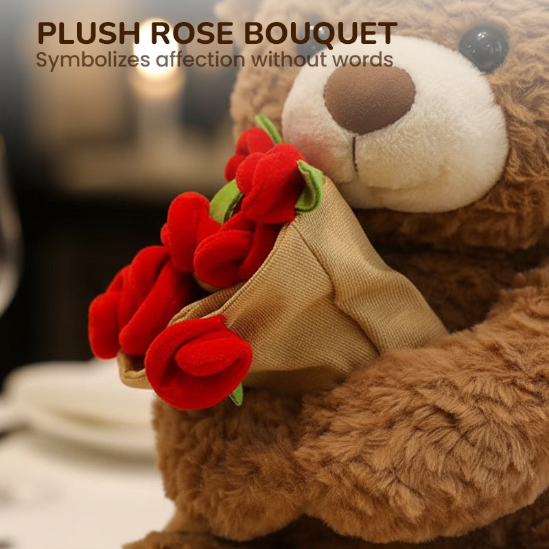 🌹🐻【50% Rabatt】Edler Rosenstrauß mit Tierbär – Nachhaltiges Geschenk voller Liebe & Charme 🎁💝 Perfekt für besondere Momente – hochwertig, langlebig & emotionsvoll!