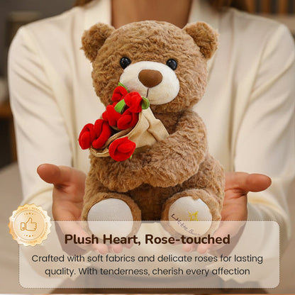 🌹🐻【50% Rabatt】Edler Rosenstrauß mit Tierbär – Nachhaltiges Geschenk voller Liebe & Charme 🎁💝 Perfekt für besondere Momente – hochwertig, langlebig & emotionsvoll!
