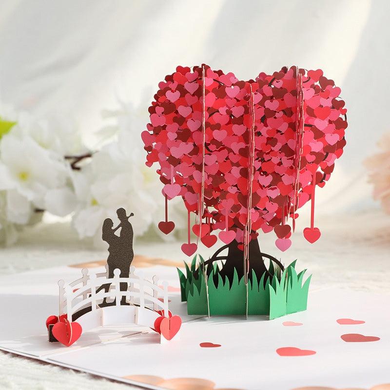 💕Heiße Sonderangebote - 3D Pop-up Herzbaum Grußkarte