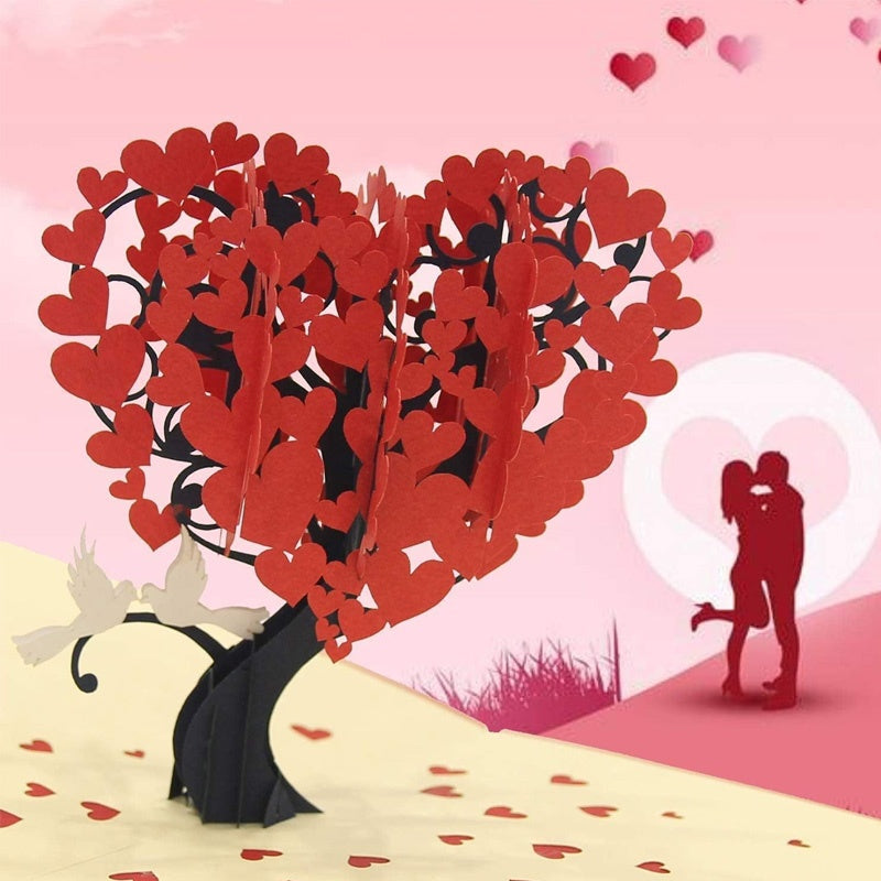 💕Heiße Sonderangebote - 3D Pop-up Herzbaum Grußkarte
