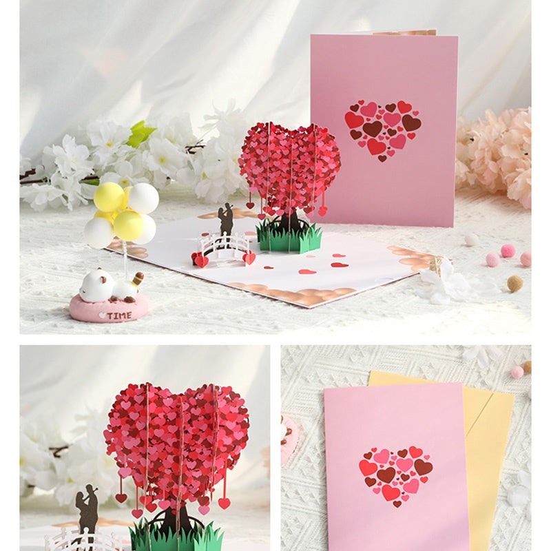 💕Heiße Sonderangebote - 3D Pop-up Herzbaum Grußkarte