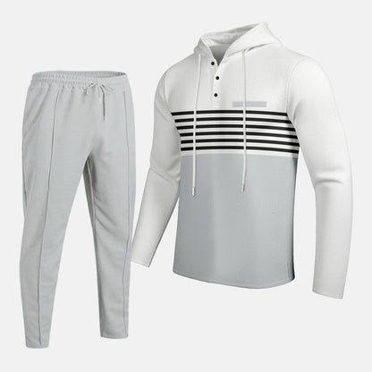 👕 Herren-Trainingsanzug mit Kapuze und Farbblock-Design 👖