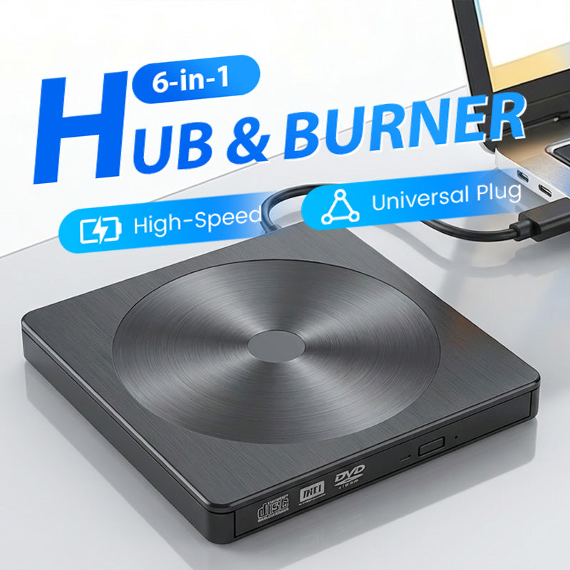 📢📢62 % Rabatt!! ⏰6-in-1 USB-externes DVD-/CD-Laufwerk und Hub