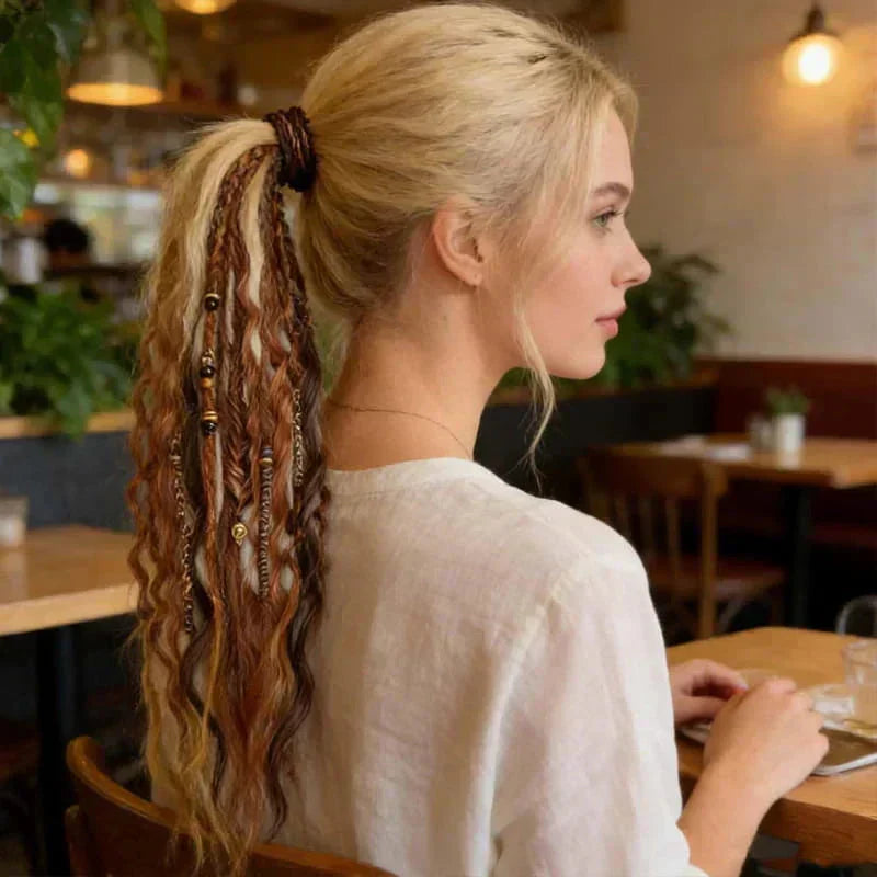 Deep Nu Locs Crochet Hair – geflochtene Zöpfe & lockere Wellen, Pferdeschwanz-Stil 💁🏽‍♀️✨