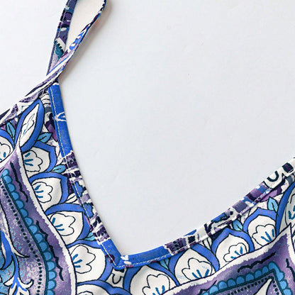 ⌛🔥Limited Edition 2026🎁 Retro-Print V-Ausschnitt Trägerloses Maxikleid für Damen