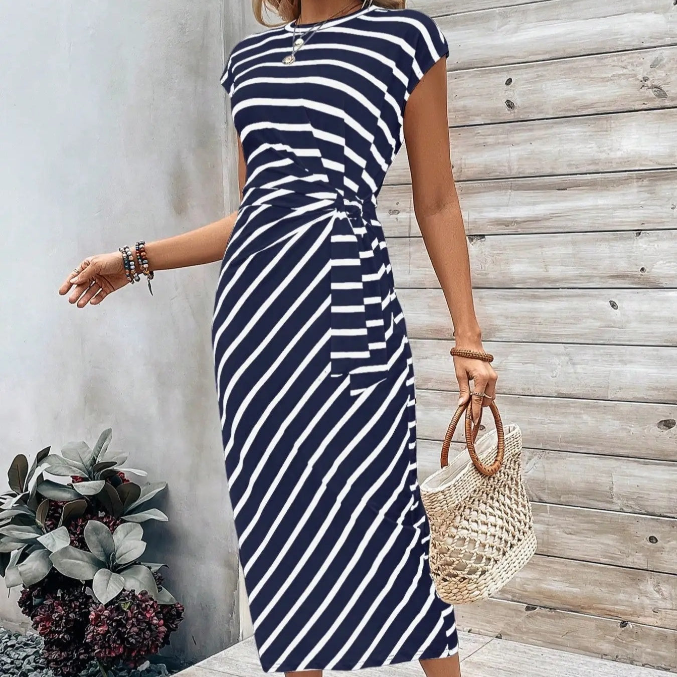 🔥LETZTER TAG IM ANGEBOT: 49% RABATT!!💕 Elegantes Damenkleid mit Bindegürtel
