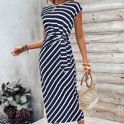 🔥LETZTER TAG IM ANGEBOT: 49% RABATT!!💕 Elegantes Damenkleid mit Bindegürtel