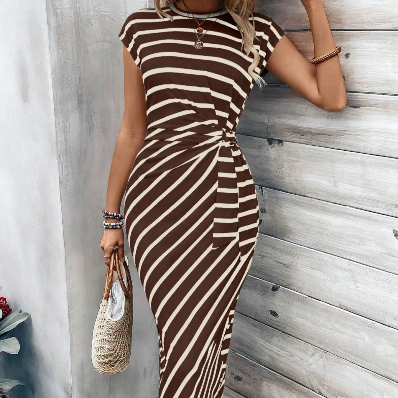 🔥LETZTER TAG IM ANGEBOT: 49% RABATT!!💕 Elegantes Damenkleid mit Bindegürtel