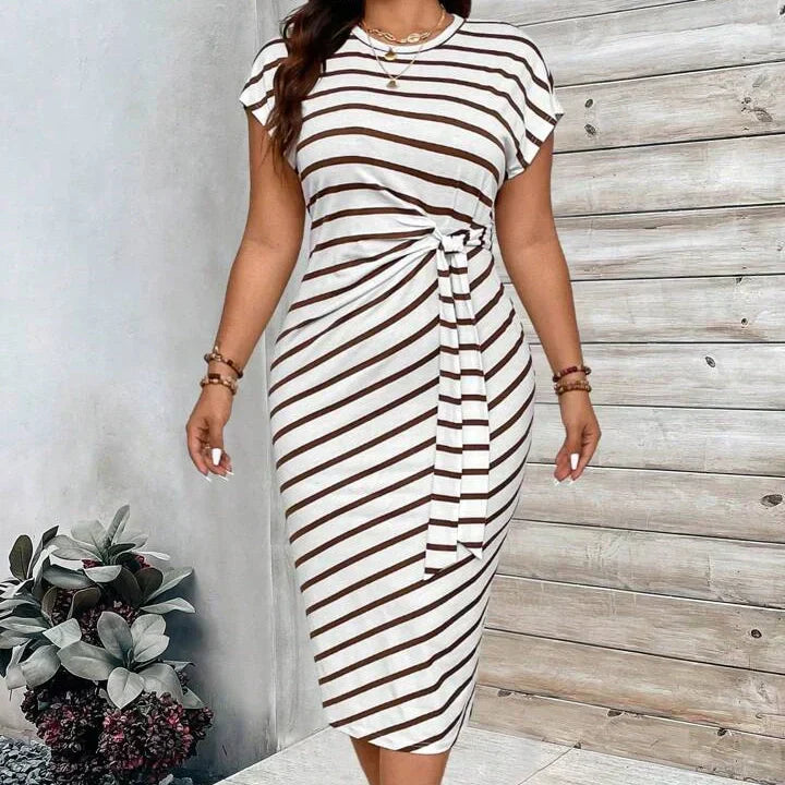 🔥LETZTER TAG IM ANGEBOT: 49% RABATT!!💕 Elegantes Damenkleid mit Bindegürtel