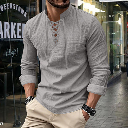 Herren einfarbiges Freizeithemd