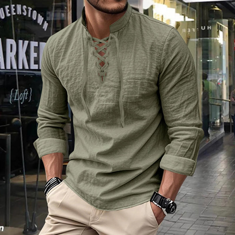 Herren einfarbiges Freizeithemd