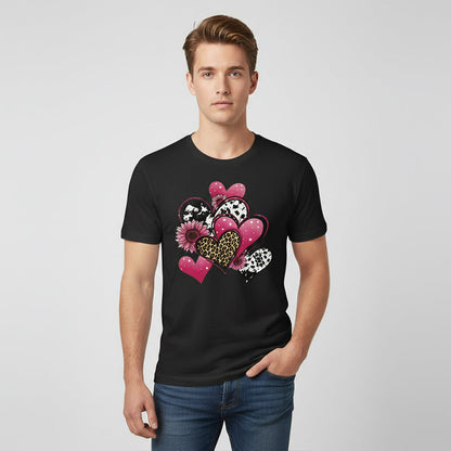 Valentine's Day Heart Print Couples T-Shirt