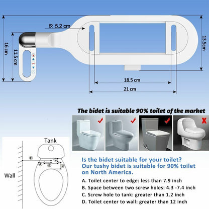 🚽Nichtelektrischer, hygienischer, selbstreinigender Bidet-Aufsatz für Toiletten mit Doppeldüse💦