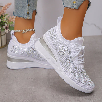 👟 54% RABATT! ✨ Atmungsaktive Sneaker aus Mesh mit Strassverzierung – Funkelndes Design, Leichte Belüftung & Rutschfeste Sohle 💎