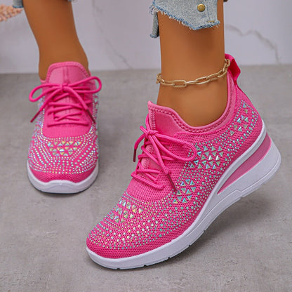 👟 54% RABATT! ✨ Atmungsaktive Sneaker aus Mesh mit Strassverzierung – Funkelndes Design, Leichte Belüftung & Rutschfeste Sohle 💎