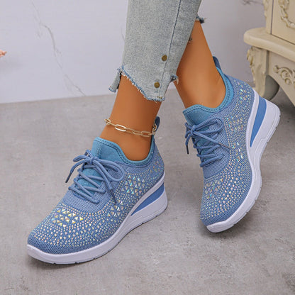 👟 54% RABATT! ✨ Atmungsaktive Sneaker aus Mesh mit Strassverzierung – Funkelndes Design, Leichte Belüftung & Rutschfeste Sohle 💎