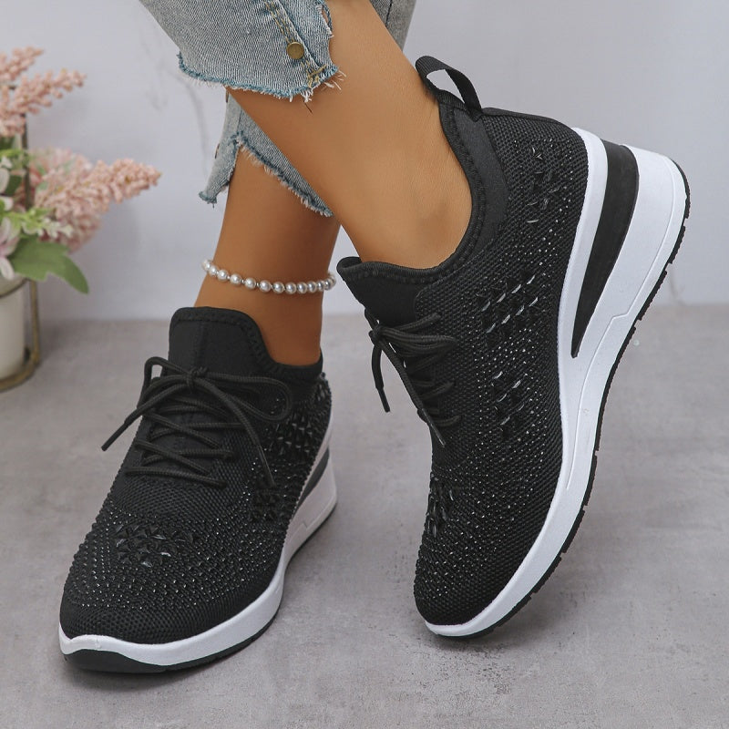 👟 54% RABATT! ✨ Atmungsaktive Sneaker aus Mesh mit Strassverzierung – Funkelndes Design, Leichte Belüftung & Rutschfeste Sohle 💎