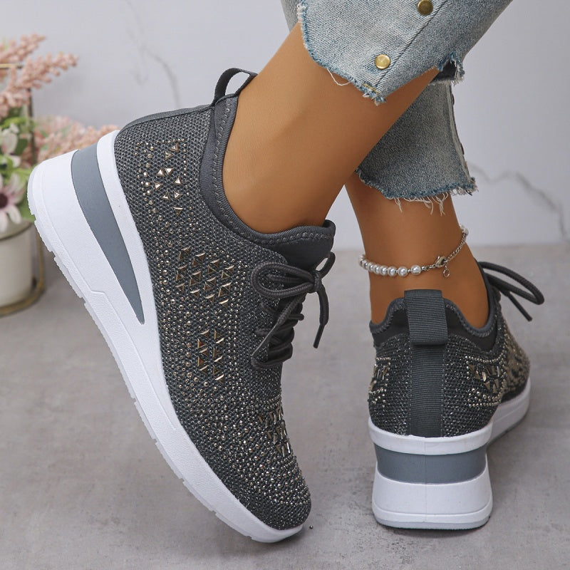 👟 54% RABATT! ✨ Atmungsaktive Sneaker aus Mesh mit Strassverzierung – Funkelndes Design, Leichte Belüftung & Rutschfeste Sohle 💎
