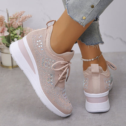 👟 54% RABATT! ✨ Atmungsaktive Sneaker aus Mesh mit Strassverzierung – Funkelndes Design, Leichte Belüftung & Rutschfeste Sohle 💎