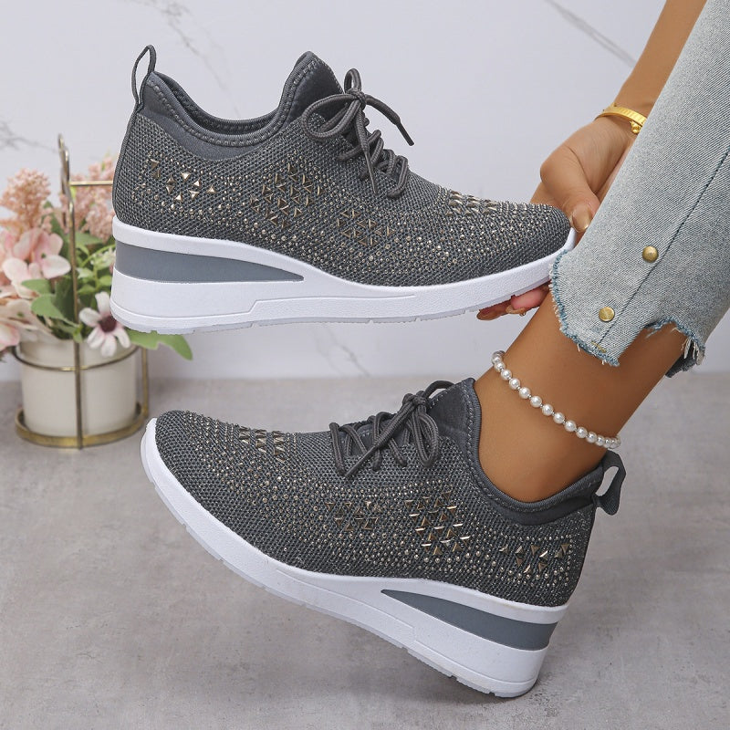👟 54% RABATT! ✨ Atmungsaktive Sneaker aus Mesh mit Strassverzierung – Funkelndes Design, Leichte Belüftung & Rutschfeste Sohle 💎