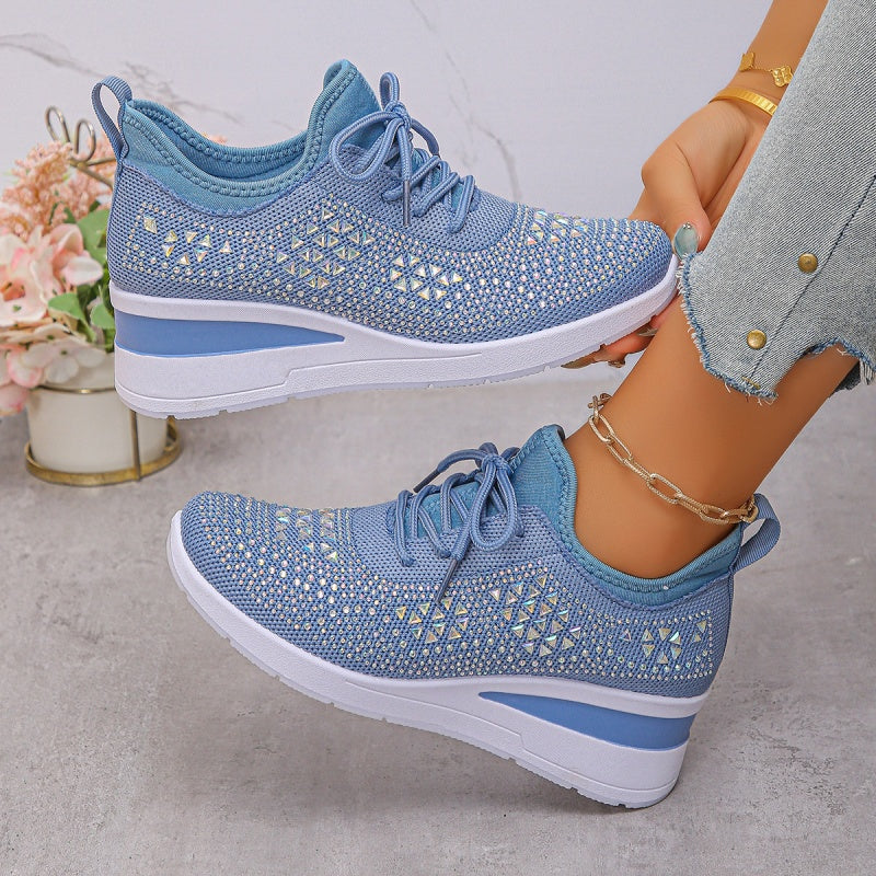 👟 54% RABATT! ✨ Atmungsaktive Sneaker aus Mesh mit Strassverzierung – Funkelndes Design, Leichte Belüftung & Rutschfeste Sohle 💎