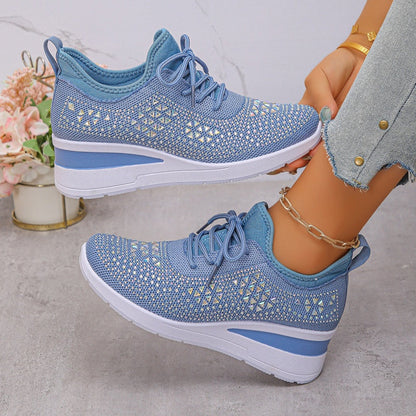 👟 54% RABATT! ✨ Atmungsaktive Sneaker aus Mesh mit Strassverzierung – Funkelndes Design, Leichte Belüftung & Rutschfeste Sohle 💎