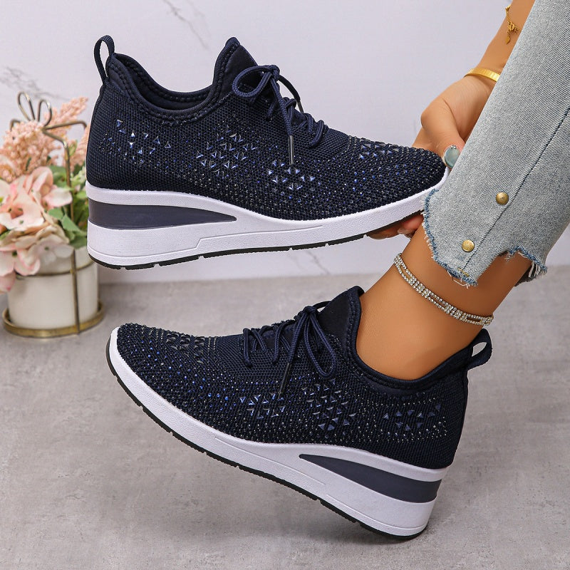 👟 54% RABATT! ✨ Atmungsaktive Sneaker aus Mesh mit Strassverzierung – Funkelndes Design, Leichte Belüftung & Rutschfeste Sohle 💎