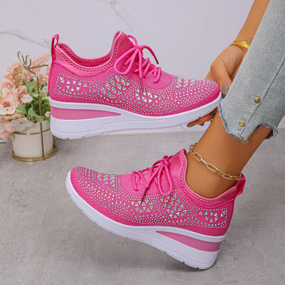 👟 54% RABATT! ✨ Atmungsaktive Sneaker aus Mesh mit Strassverzierung – Funkelndes Design, Leichte Belüftung & Rutschfeste Sohle 💎