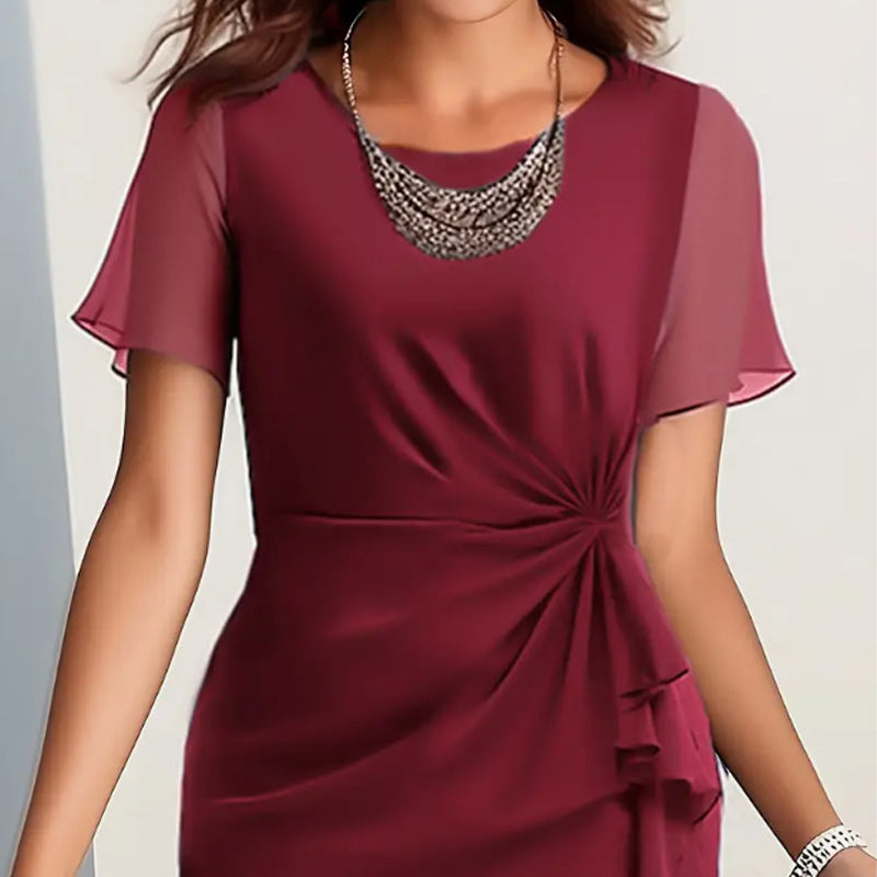Elegantes, einfarbiges Kleid