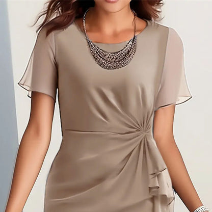 Elegantes, einfarbiges Kleid