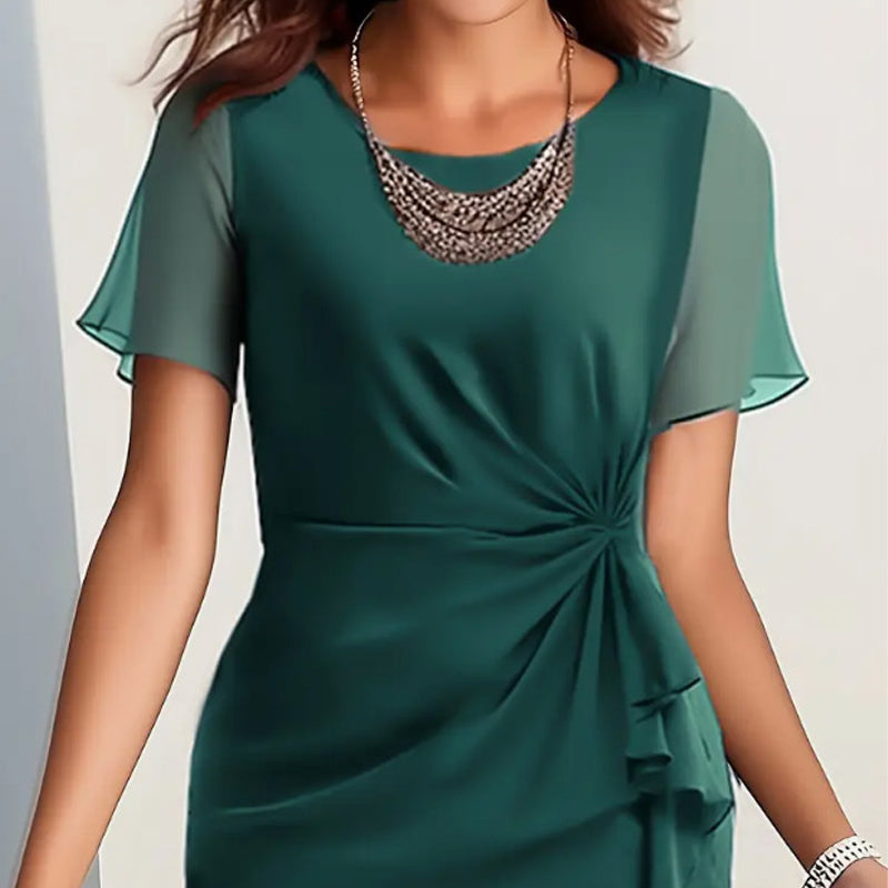 Elegantes, einfarbiges Kleid