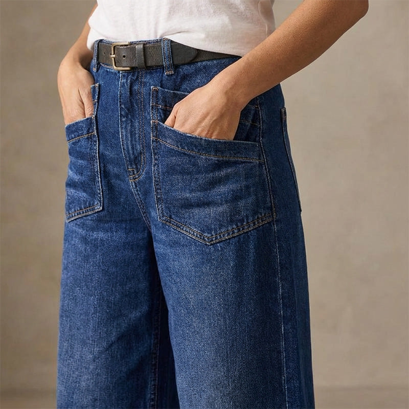 👖✨ Damen Casual High-Rise Weitbeinjeans – Schmeichelhafte Passform, Dehnbarer Komfort & Lässiger Style 💃