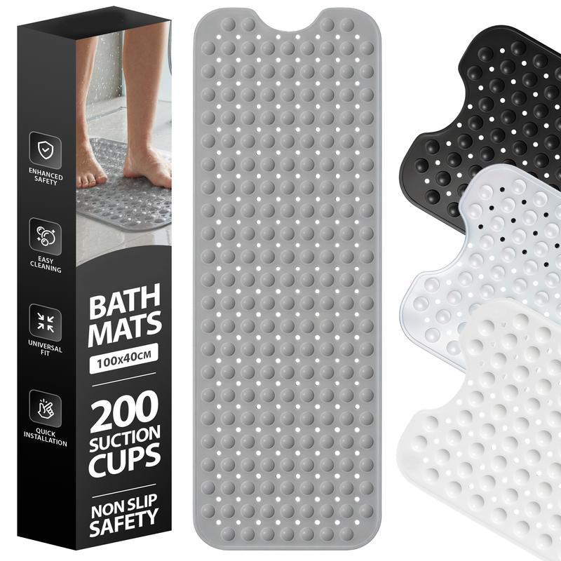 Rutschfeste Badematte 100×40 cm – Extrem starke Saugnäpfe, schneller Wasserablauf & in 7 Farben erhältlich 🛁🌈