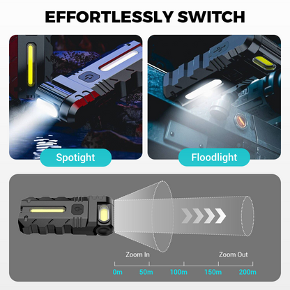 💎 60% RABATT! 💎 180° drehbare LED-Arbeitsleuchte – Zweistrahler, Magnetfuß und USB-C-Ladeanschluss