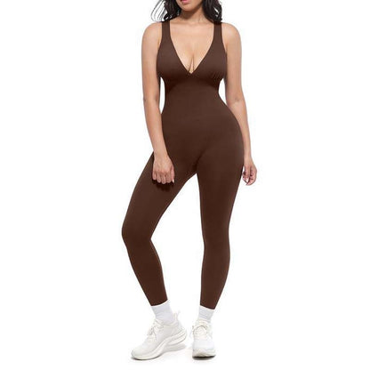 💞50.000+ VERKAUFT!👵❤️ 50 % RABATT! Hochelastischer Overall mit V-Ausschnitt für Fitness und Yoga