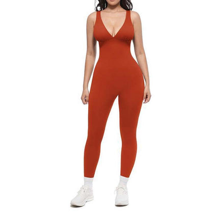 💞50.000+ VERKAUFT!👵❤️ 50 % RABATT! Hochelastischer Overall mit V-Ausschnitt für Fitness und Yoga