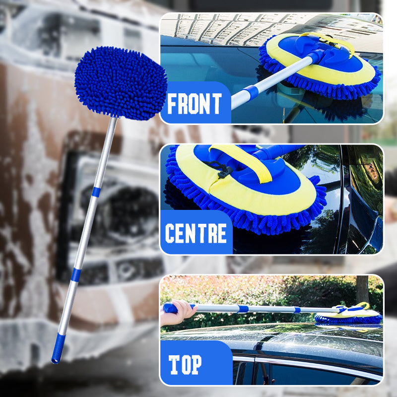 🚗 Robuster Autowaschmopp mit langem Griff | Teleskopierbar & Aluminium