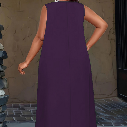 Damen ärmelloses Maxikleid mit Taschen für den lässigen Alltag