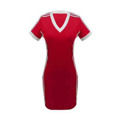 Zeitlich begrenztes Angebot – nur noch 3 Tage! ⏰🔥Sportliches, figurbetontes Minikleid mit V-Ausschnitt für Damen