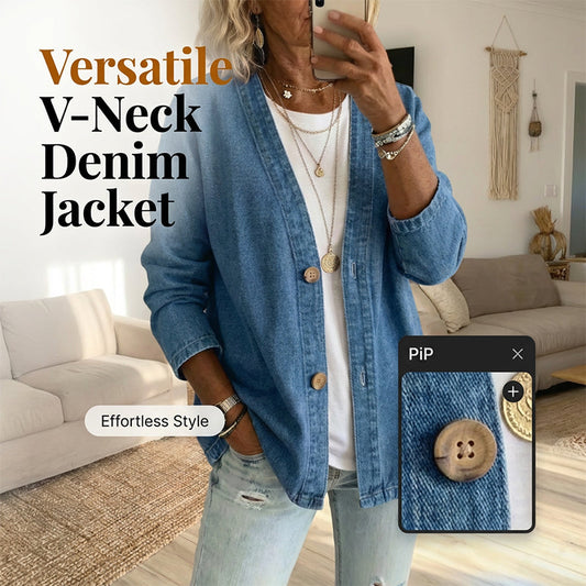 ⏳Limitiertes 50 % Rabatt⏰Klassische Jeansjacke für Damen mit Knopfleiste🧥